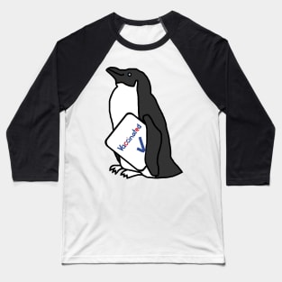 Cute Penguin with Vaccinated Sign Baseball T-Shirt